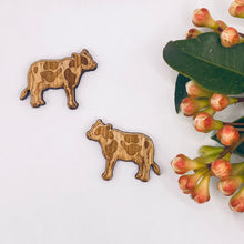 Load image into Gallery viewer, Dairy Cow Stud Timber Earring Blanks