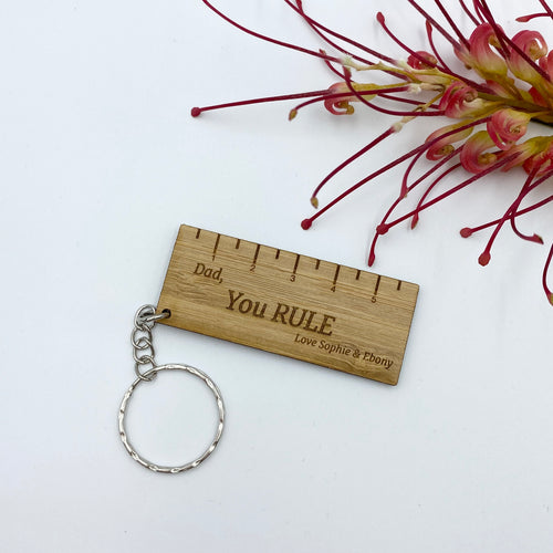 Fathers Day keyring - ruler design