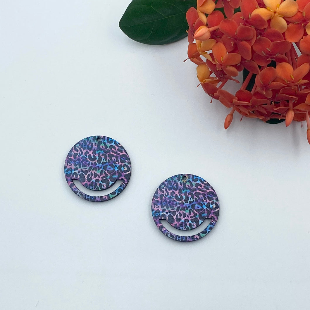 Colour Printed Timber Earring Blanks - Circle 1