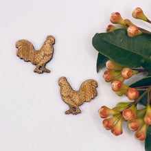 Load image into Gallery viewer, Rooster Stud Timber Earring Blanks