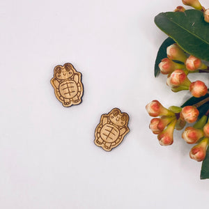 Turtle Stud Timber Earring Blanks