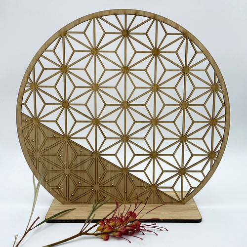 Timber geometric earring stand