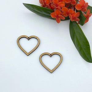 Timber Earring Blanks - Heart 2