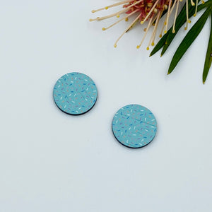 Blue Sprinkles Stud Colour Printed Timber Earring Blanks