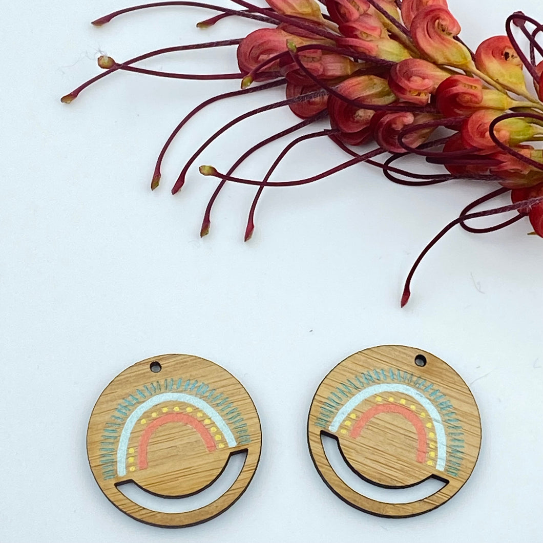 Macrame earring blank - Rainbow 2